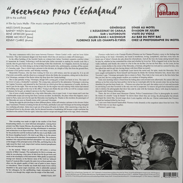 Miles Davis - Ascenseur pour ľéchafaud - Vinyl Record lp image 2