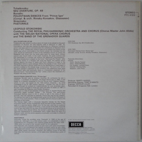 Pyotr Ilyich Tchaiko - 1812 Overture/Polovtsian Dances/Pastorale - Used image 2