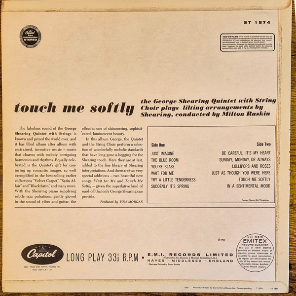 George Shearing Quin - Touch Me Softly - Used Vinyl Record lp image 2