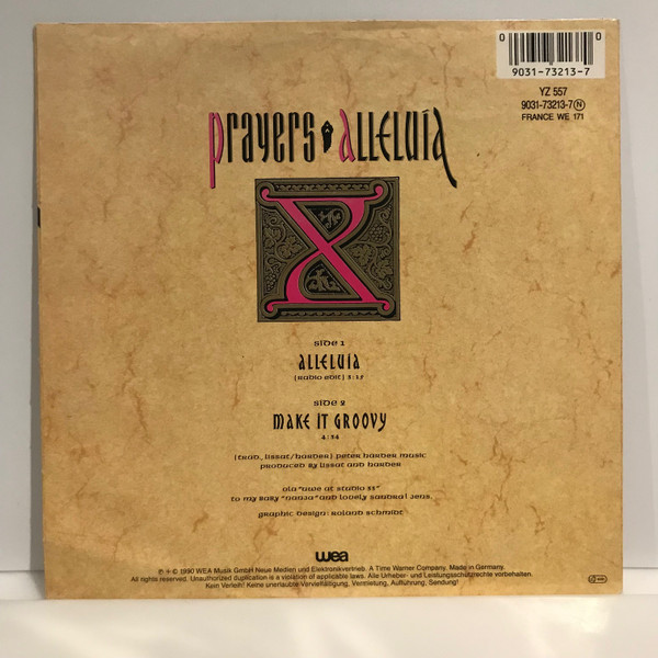 Prayers - Alleluia - Used Vinyl Record 7" image 2
