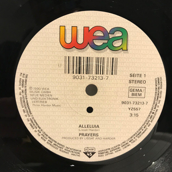Prayers - Alleluia - Used Vinyl Record 7" image 3
