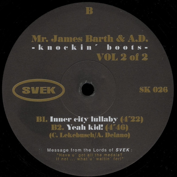 Mr. James Barth & A. - Knockin' Boots (Vol 2 Of 2) - Used Vinyl Recor image 3