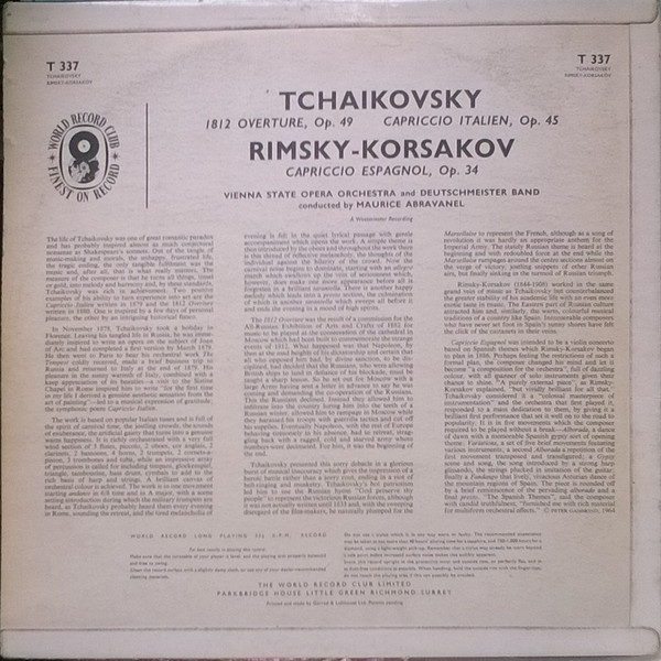 Pyotr Ilyich Tchaiko - 1812 Overture - Used Vinyl Record image 2