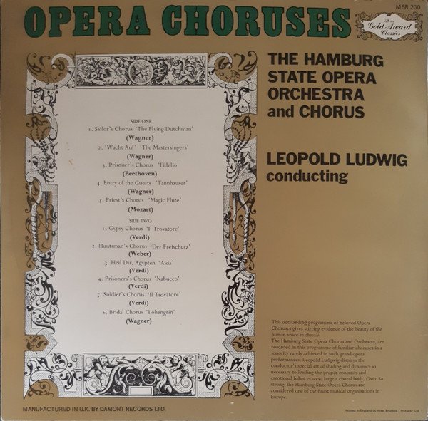 Orchester Der Staats - Favourite Opera Choruses - Used Vinyl Record image 2