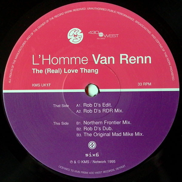 L'Homme Van Renn - (Real) Love Thang - Used Vinyl Record 12" image 2