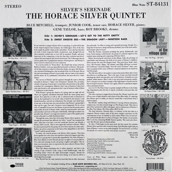 Horace Silver Quinte - Silver's Serenade - Vinyl Record lp image 4