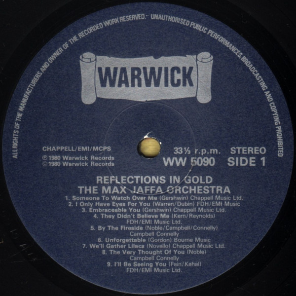Max Jaffa Orchestra - Reflections In Gold - Used Vinyl Record image 3
