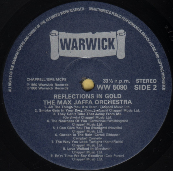 Max Jaffa Orchestra - Reflections In Gold - Used Vinyl Record image 4