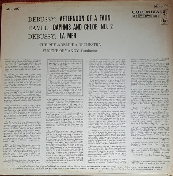 Philadelphia Orchest - Afternoon Of A Faun / Daphnis And Choloe, No. image 2