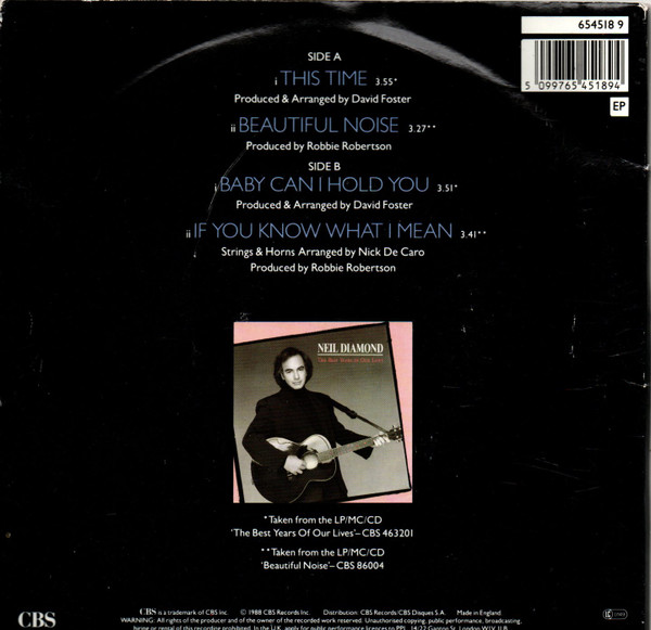 Neil Diamond - U.K.Tour Collectors E.P. - Used Vinyl Record 7" image 2
