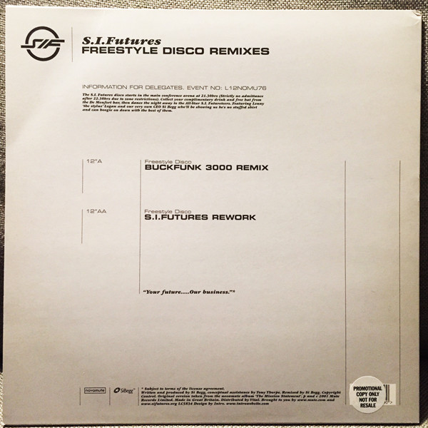 S.I. Futures - Freestyle Disco Remixes - Used Vinyl Record 12" image 2
