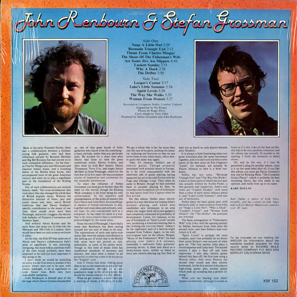 John Renbourn & Stef - Stefan Grossman & John Renbourn - Used Vinyl image 2