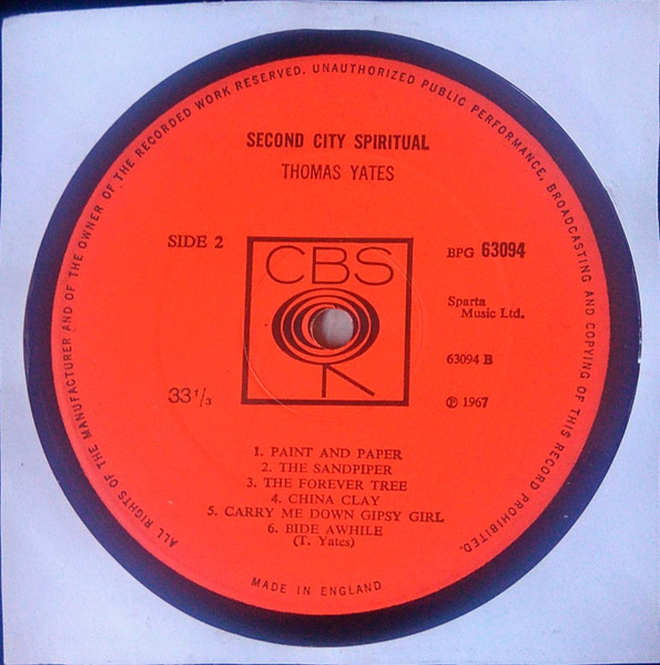 Thomas Yates - Second City Spiritual - Used Vinyl Record image 4