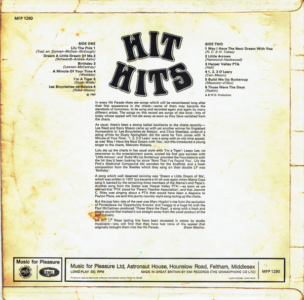 Unknown Artist - Hit Hits - Used Vinyl Record image 2