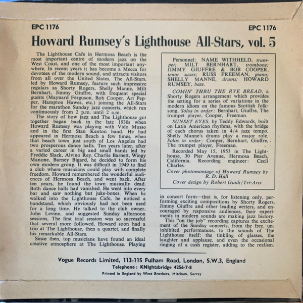 Howard Rumsey's Ligh - Vol 5 - Used Vinyl Record 7" image 2