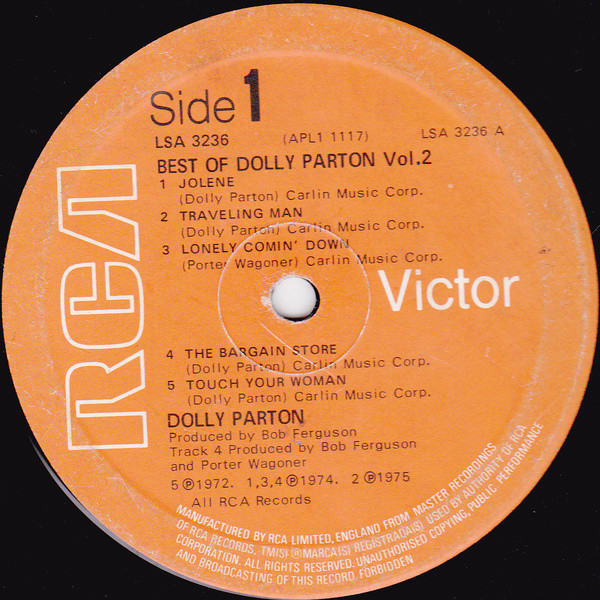 Dolly Parton - Best Of Vol.2 - Used Vinyl Record image 3
