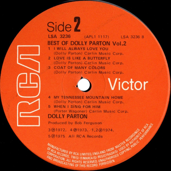 Dolly Parton - Best Of Vol.2 - Used Vinyl Record image 6