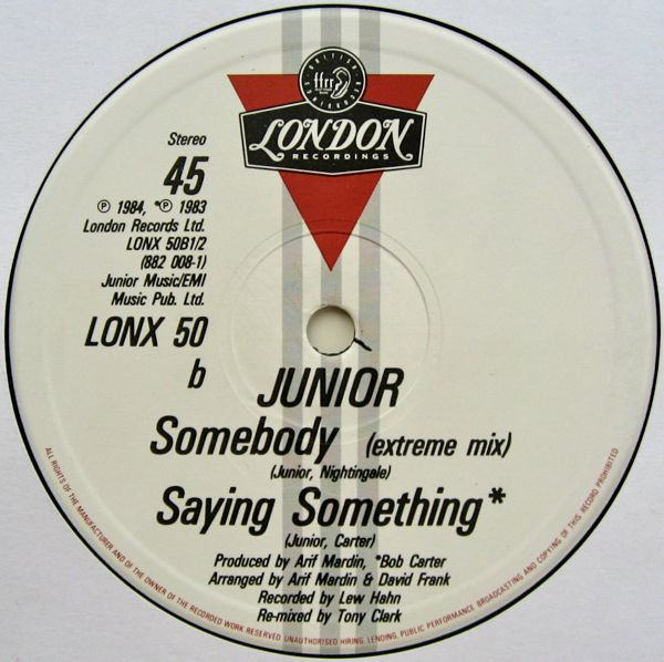 Junior - Somebody - Used Vinyl Record 12" image 4