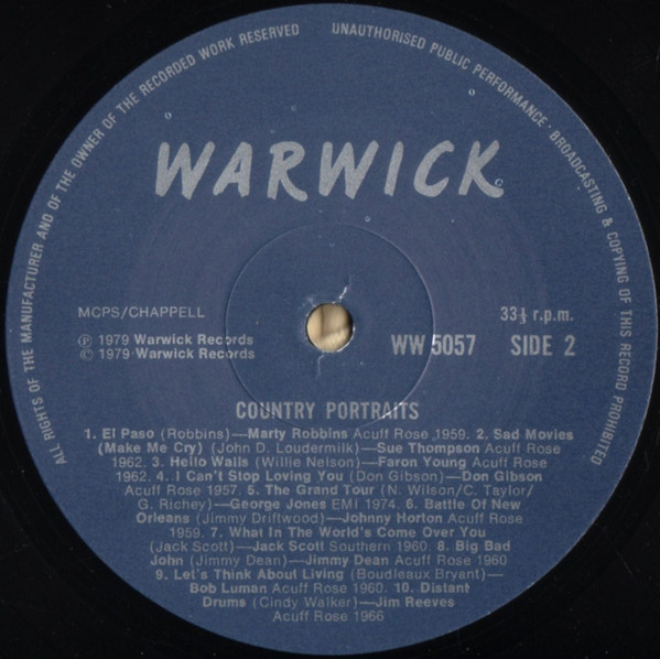Various - Country Portraits - Used Vinyl Record image 4