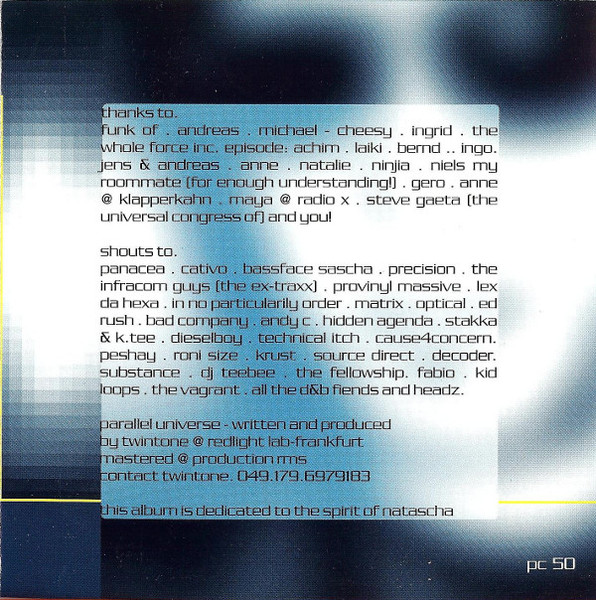Twintone - Parallel Universe - CD image 5