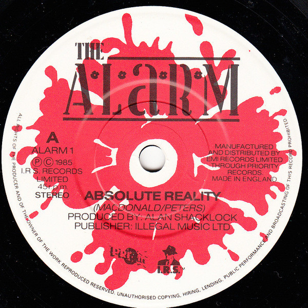 Alarm - Absolute Reality - Used Vinyl Record 7" image 3