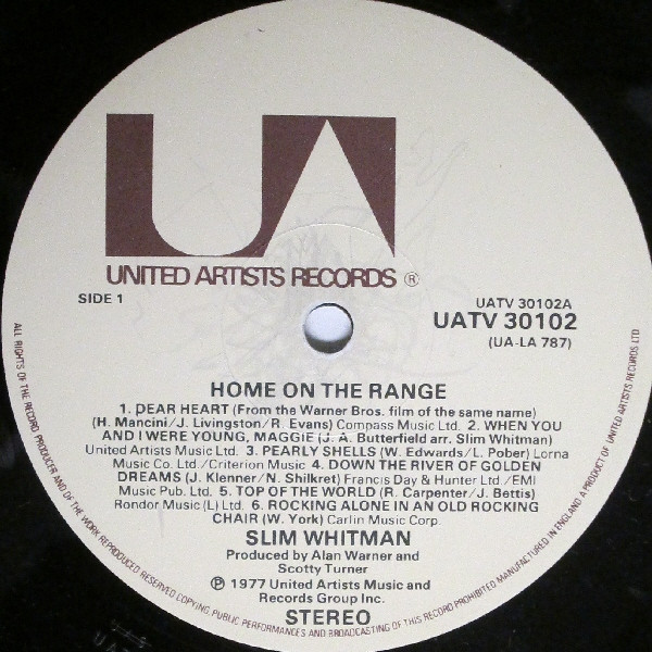 Slim Whitman - Home On The Range - Used Vinyl Record image 3
