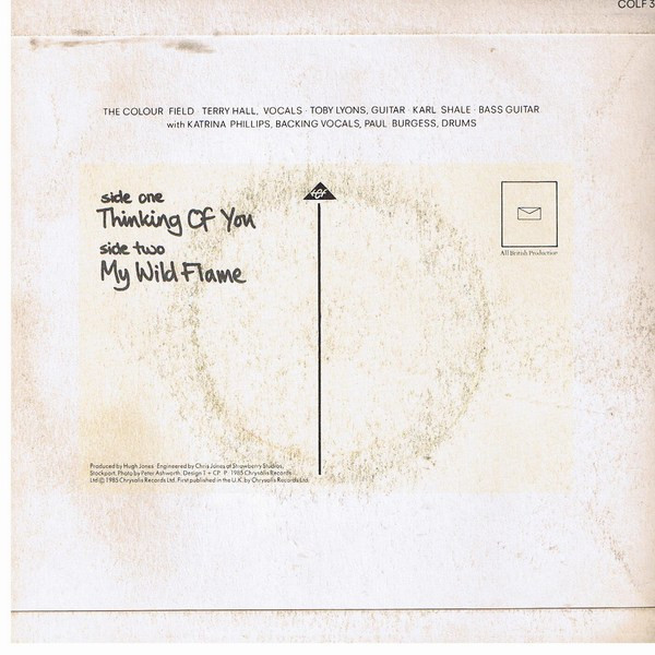 Colourfield - Thinking Of You - Used Vinyl Record 7" image 2