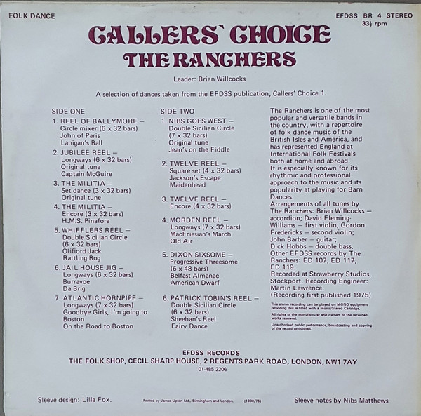 Ranchers Folk Dance - Callers' Choice - Used Vinyl Record image 2