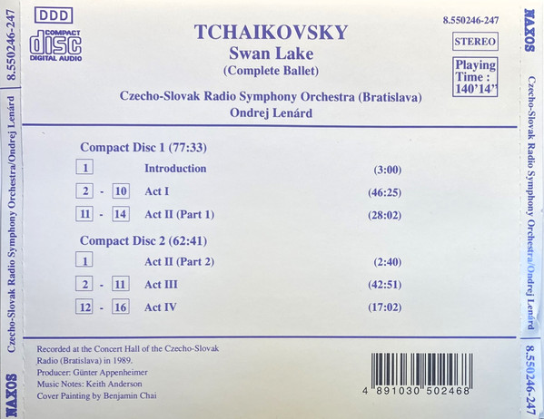 Pyotr Ilyich Tchaiko - Swan Lake (Complete Ballet) - Used CD image 2