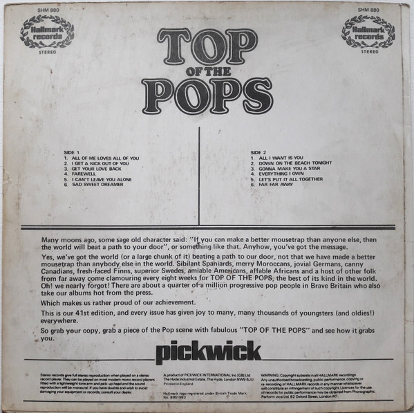Unknown Artist - Top Of The Pops Vol. 41 - Used Vinyl Record image 2