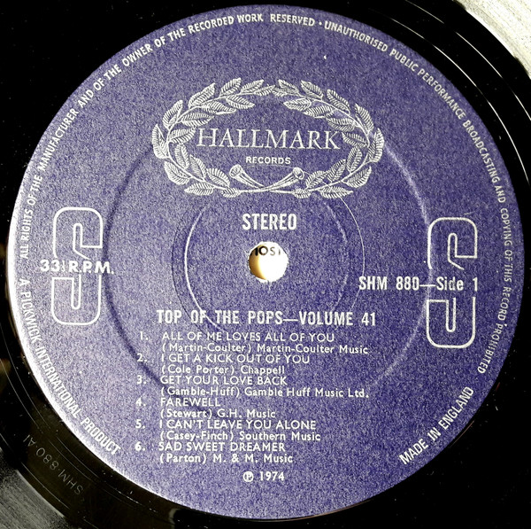 Unknown Artist - Top Of The Pops Vol. 41 - Used Vinyl Record image 3