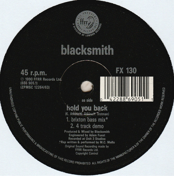 Blacksmith - Hold You Back - Used Vinyl Record 12" image 4