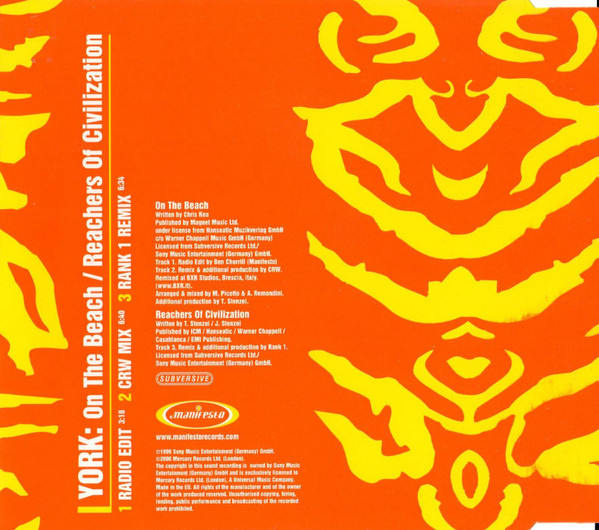 York - On The Beach / Reachers Of Civilization - Used CD image 3