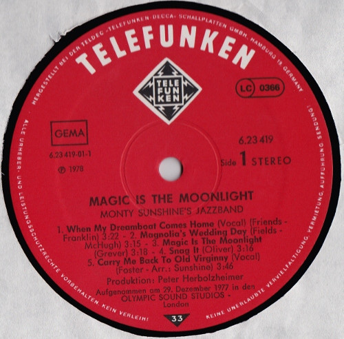 Monty Sunshine's Jaz - Magic Is The Moonlight - Used Vinyl Record image 3