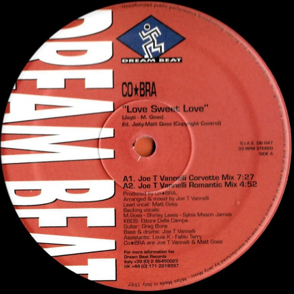 CO*BRA - Love Sweet Love - Used Vinyl Record 12" image 3