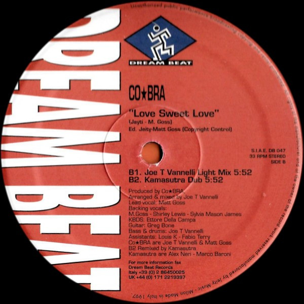 CO*BRA - Love Sweet Love - Used Vinyl Record 12" image 4