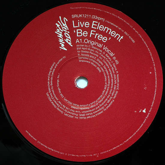 Live Element - Be Free - Used Vinyl Record 12" image 3