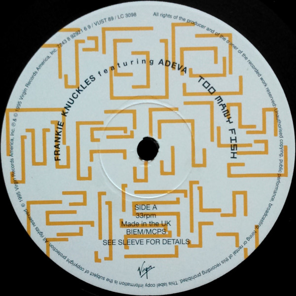 Frankie Knuckles - Too Many Fish - Used Vinyl Record 12" image 3