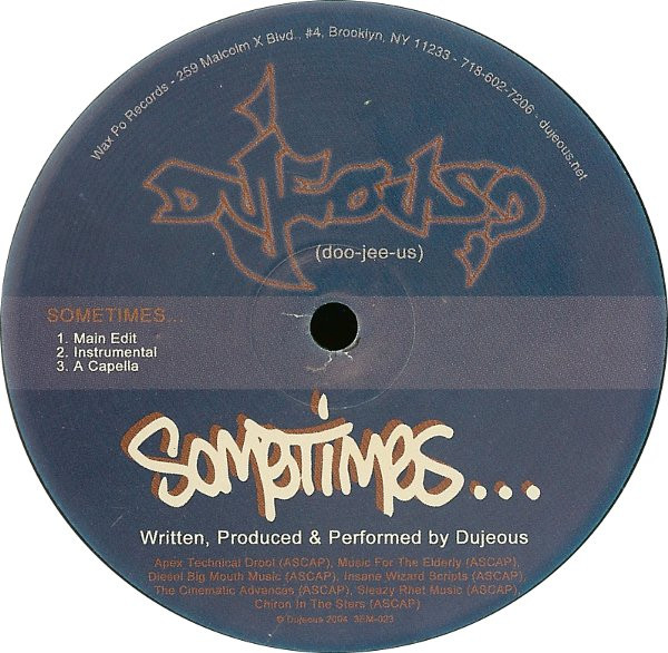 Dujeous? - Sometimes / The Rules - Used Vinyl Record 12" image 2