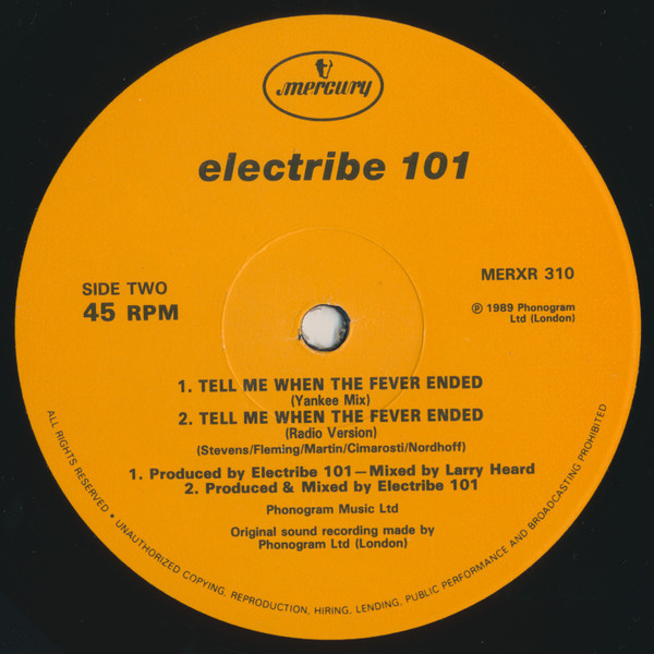 Electribe 101 - Tell Me When The Fever Ended (Remix) - Used Vinyl Rec image 4