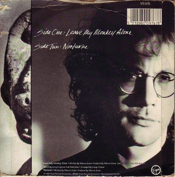 Warren Zevon - Leave My Monkey Alone - Used Vinyl Record 7" image 2