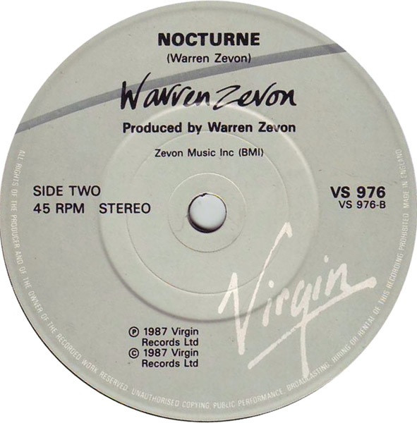 Warren Zevon - Leave My Monkey Alone - Used Vinyl Record 7" image 4