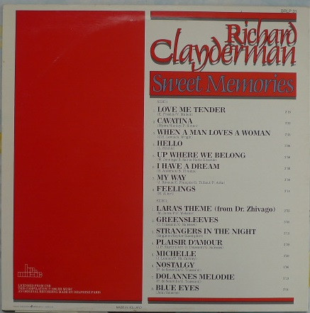 Richard Clayderman - Sweet Memories - Used Vinyl Record image 2
