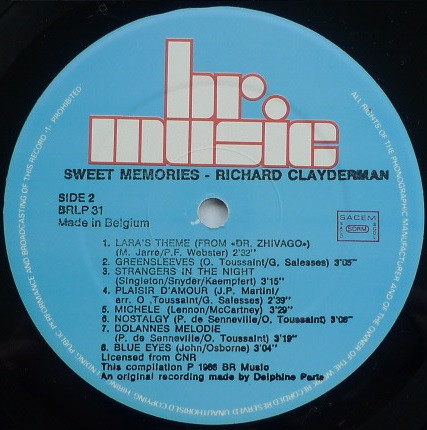 Richard Clayderman - Sweet Memories - Used Vinyl Record image 3