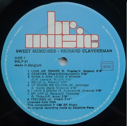 Richard Clayderman - Sweet Memories - Used Vinyl Record image 4
