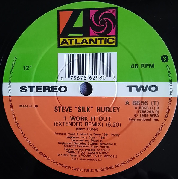Steve "Silk" Hurley - Work It Out - Used Vinyl Record 12" image 4