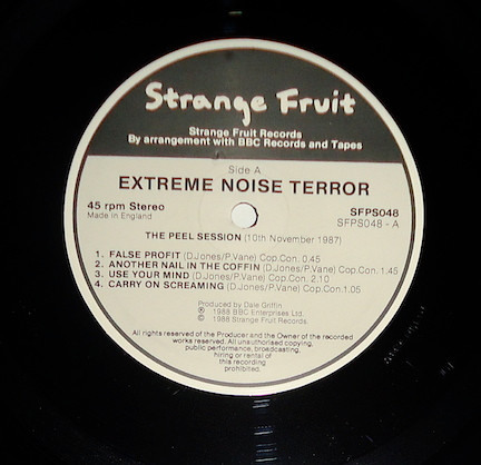 Extreme Noise Terror - Peel Sessions - Used Vinyl Record 12" image 3