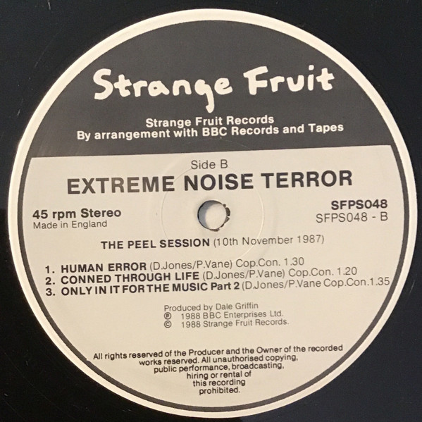 Extreme Noise Terror - Peel Sessions - Used Vinyl Record 12" image 4