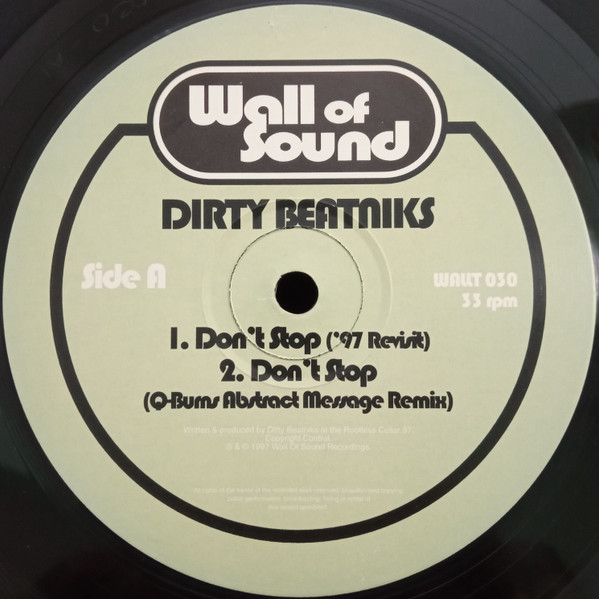 Dirty Beatniks - Don't Stop EP - Used Vinyl Record 12" image 3