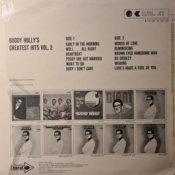 Buddy Holly - 's Greatest Hits Volume Two - Used Vinyl Record image 2